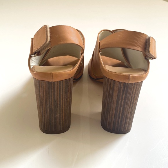 Vince Tan Leather Heeled Sandals - Picture 3 of 5